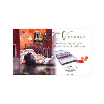 SET ACQUERELLI FORESTO ½ GODET SELEZIONE VENEZIA 12 COLORI