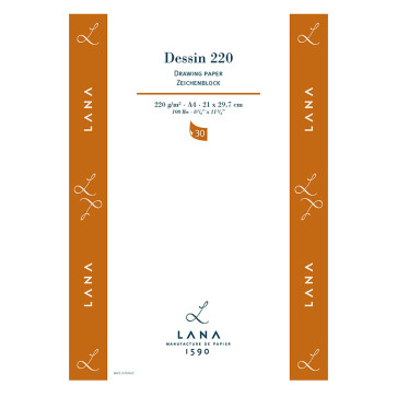 BLOCCO HAHNEMUHLE LANA DESSIN A4 30 FOGLI 220 g/m²