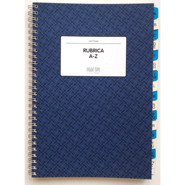 RUBRICA CON SPIRALE E INDICI PLASTIFICATI 18X24 cm