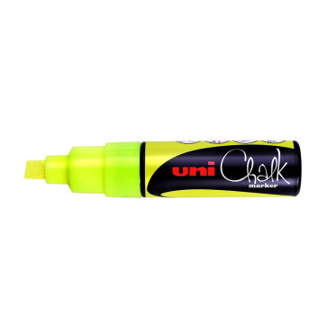 UNI CHALK MARKER 8K 8.0 mm COLORE GIALLO FLUORESCENTE