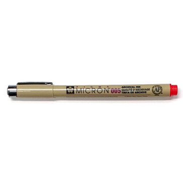 PENNA SAKURA PIGMA MICRON 005 ROSSO TRATTO 0.2 mm
