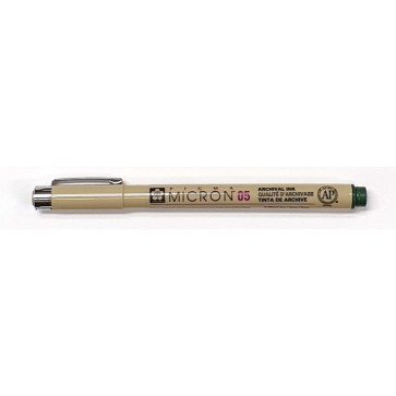 PENNA SAKURA PIGMA MICRON 05 VERDE MILITARE TRATTO 0.45 mm