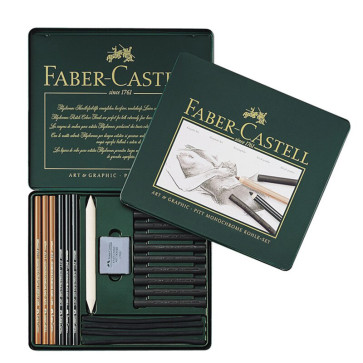 SET PITT MONOCHROME FABER CASTELL CHARCOAL SET ASS. 22 PEZZI