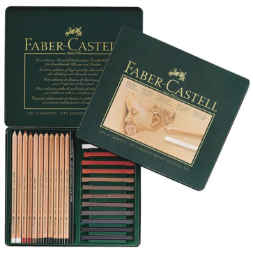 SET PITT MONOCHROME FABER CASTELL ARTIST'S SET ASS. 25 PEZZI