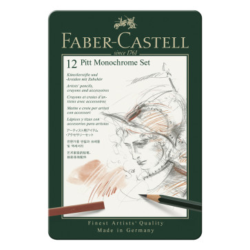 SET PITT MONOCHROME FABER CASTELL ASSORTIMENTO 12 PEZZI