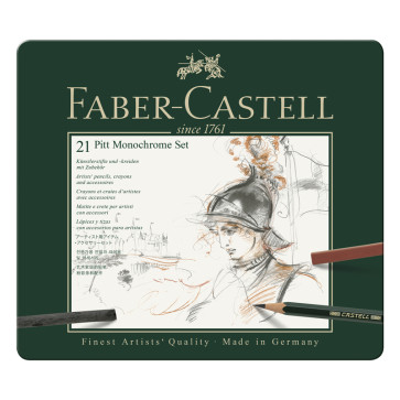 SET PITT MONOCHROME FABER CASTELL ASSORTIMENTO 21 PEZZI