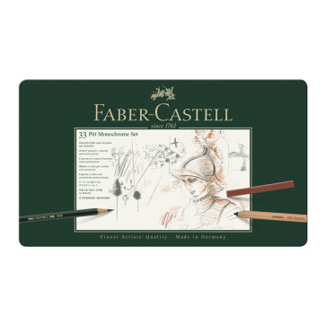 SET PITT MONOCHROME FABER CASTELL ASSORTIMENTO 33 PEZZI