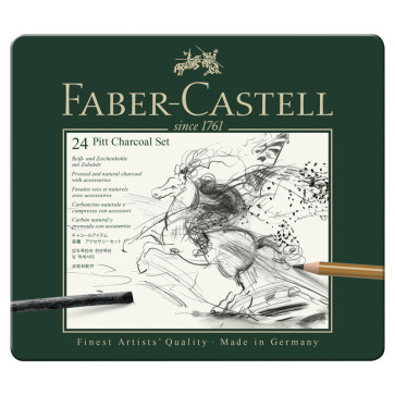 SET PITT CHARCOAL FABER CASTELL ASSORTIMENTO 24 PEZZI