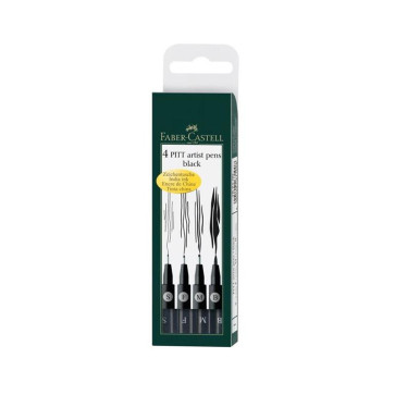 SET 4 PITT ARTIST PEN FABER CASTELL NERO MISURE S F M B