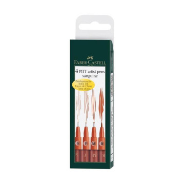 SET 4 PITT ARTIST PEN FABER CASTELL SANGUIGNA MISURE S F M B