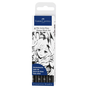 SET 4 PITT ARTIST PENS MANGA BLACK SET XS,M,SC,SB