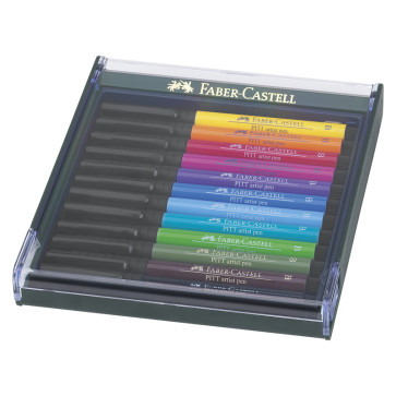 SET 12 PITT ARTIST PEN BRUSH FABER CASTELL BASIC TONES