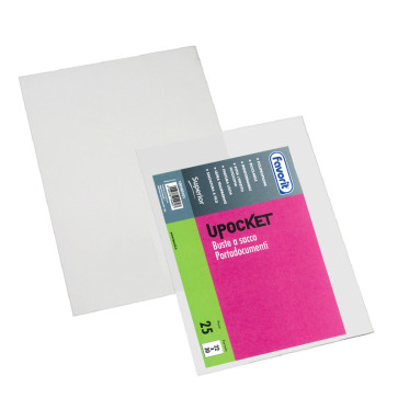BUSTA A SACCO UPOCKET 22X30 TRASPARENTE LISCIA PEZZO SINGOLO