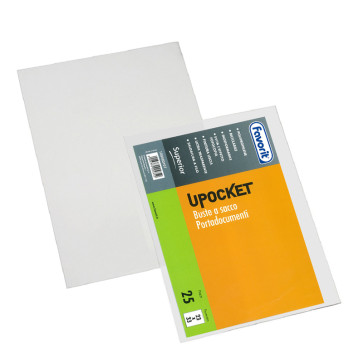 BUSTA A SACCO UPOCKET 23X33 TRASPARENTE LISCIA PEZZO SINGOLO
