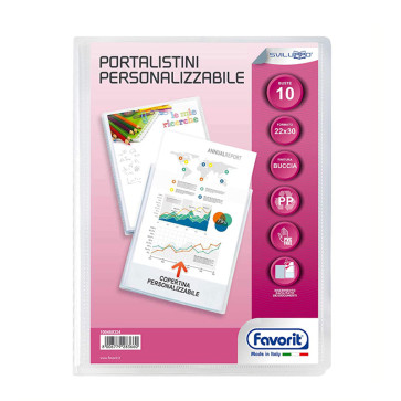 PORTALISTINI 22X30 10 BUSTE COPERTINA TRASPARENTE PERSONAL.