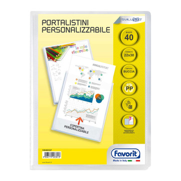 PORTALISTINI 22X30 40 BUSTE COPERTINA TRASPARENTE PERSONAL.