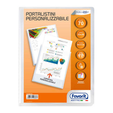 PORTALISTINI 22X30 70 BUSTE COPERTINA TRASPARENTE PERSONAL.