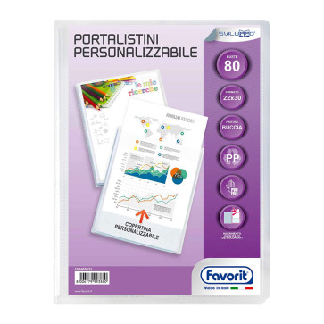 PORTALISTINI 22X30 80 BUSTE COPERTINA TRASPARENTE PERSONAL.