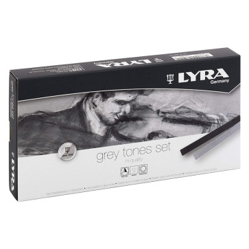 SET LYRA PASTELLI SECCHI TONI DI GRIGIO SCATOLA 12 COLORI