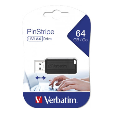 PENDRIVE USB 2.0 VERBATIM PINSTRIPE CAPACITA' 64 GIGABYTES