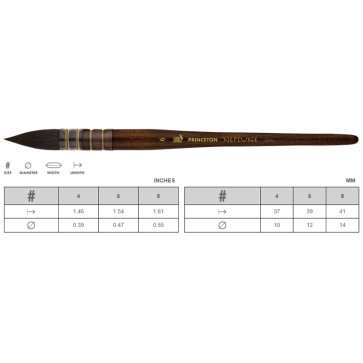PENNELLO PRINCETON N.8 TONDO MOP SCOIATTOLO SINTETICO S.4750