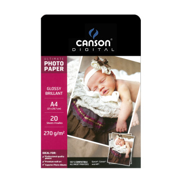 CARTA FOTOGRAFICA A4 270 g/m² GLOSSY 20 FOGLI