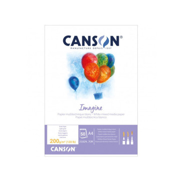 BLOCCO DISEGNO CANSON IMAGINE 50 FOGLI A4 200 g/m² COLLATI