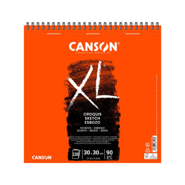 BLOCCO SCHIZZI CANSON XL 30X30 120 FOGLI 90 g/m² RIL. SPIR.