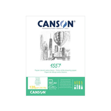 BLOCCO CANSON 1557 A4 50 FOGLI 120 g/m² COLLATI LATO CORTO