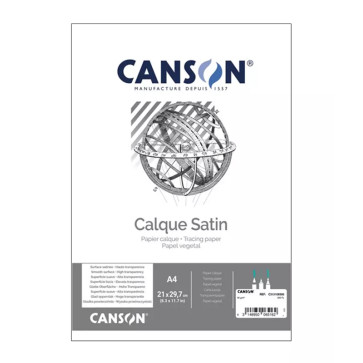 CARTA LUCIDA A4 CANSON CALQUE SATIN 90 g/m² CONFEZ. 250 FOGLI