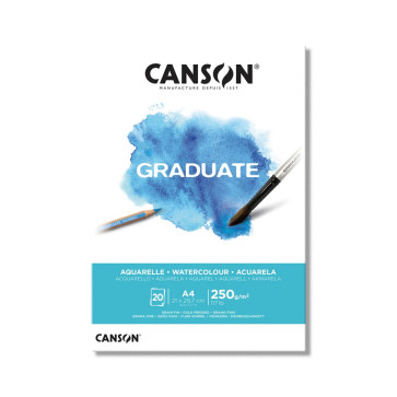 BLOCCO CANSON GRADUATE ACQUERELLO 20 FOGLI A4 250 g/m²