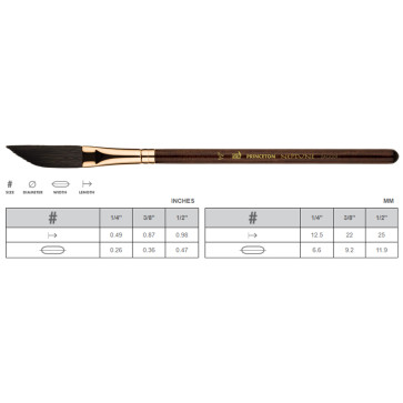 PENNELLO PRINCETON N.3/8 A SPADA SCOIATTOLO SINTETICO S.4750