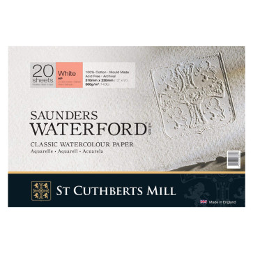 BLOCCO SAUNDERS WATERFORD 31X23 cm 20 FF 300 g/m² WHITE CP