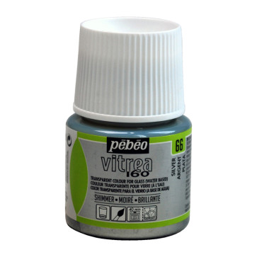 COLORE PER VETRO PEBEO VITREA 160 SHIMMER 45 ml 66 SILVER
