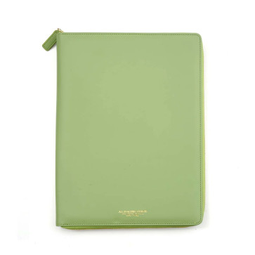 PORTABLOCCO IN PELLE COLOR FORMATO A4 COLORE VERDE CHIARO