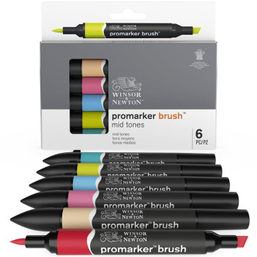SET 6 PROMARKER WINSOR & NEWTON NEUTRAL MID TONES SET 6 PROMARKER WINSOR & NEWTON NEUTRAL MID TONES