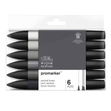 SET 6 PROMARKER WINSOR & NEWTON NEUTRAL TONES
