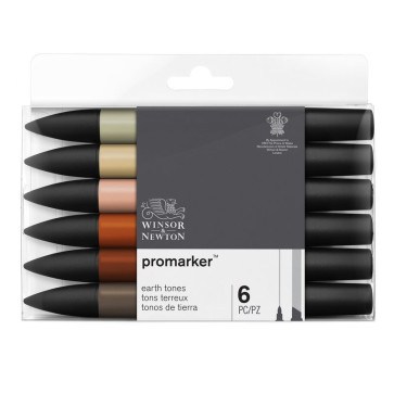 SET 6 PROMARKER WINSOR & NEWTON EARTH TONES