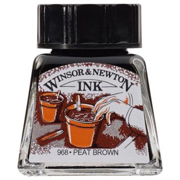WINSOR & NEWTON INK 14 ml PEAT BROWN