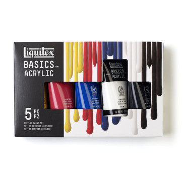 SET COLORI ACRILICI LIQUITEX COLORI PRIMARI 5 TUBI DA 75 ml