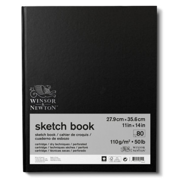 SKETCH BOOK WINSOR & NEWTON 29,7x35,6 80 FF 110 g/m² RIL. LIBRO
