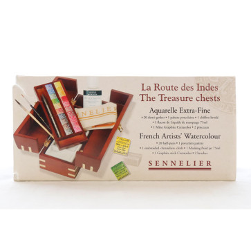 ACQUERELLI SENNELIER VIA DELLE INDIE 20 ½ GODET BOX LEGNO