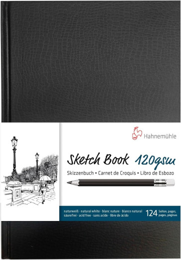 SKETCH BOOK HAHNEMUHLE A3 124 PAGINE 120 g/m² RILEG. A LIBRO