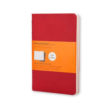 MOLESKINE 3 QUADERNI POCKET RIGHE 9X14 cm ROSSO