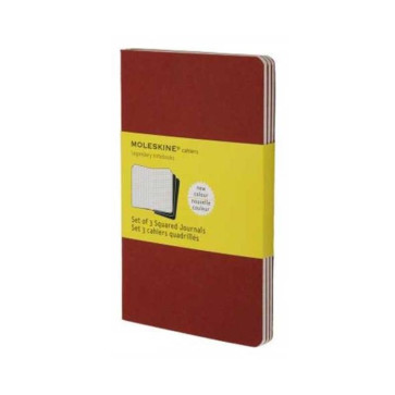 MOLESKINE 3 QUADERNI POCKET QUADRETTI 9X14 cm ROSSO