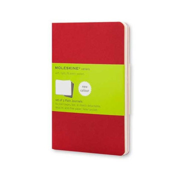 MOLESKINE 3 QUADERNI POCKET PAGINE BIANCHE 9X14 cm ROSSO