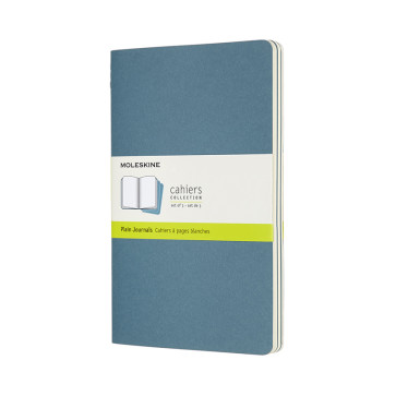 MOLESKINE 3 QUADERNI LARGE PAGINE BIANCHE 13X21 cm BLU BRILLANTE