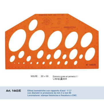 MASCHERINA ELLISSI ISOMETRICHE 1:1,17 DIAM. PR. DA 2 A 60mm