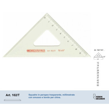 SQUADRA 60/45° MORGANTINA 102/T PERSPEX TRASPARENTE