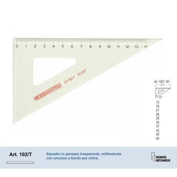 SQUADRA 60/60° MORGANTINA 102/T PERSPEX TRASPARENTE